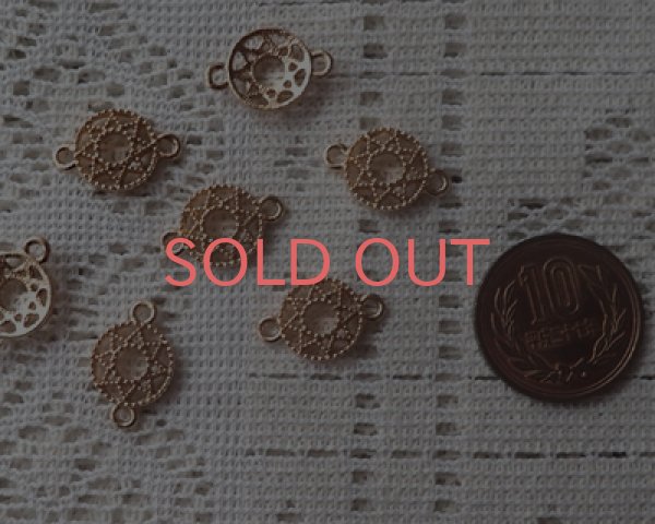 画像2: メタルコネクター/ドットスター/ライトローズゴールド(4個) (2)