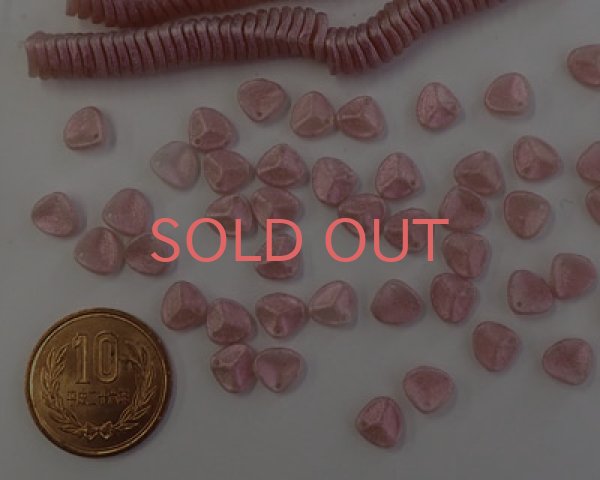 画像2: チェコガラスビーズ/ローズペタル/ピンクローズシマー/8mm(10個) (2)