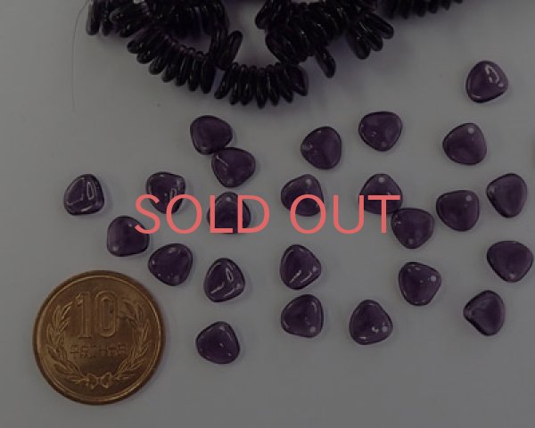 画像2: チェコガラスビーズ/ローズペタル/タンザナイト/8mm(10個) (2)