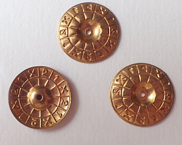 画像3: ヴィンテージ/ブラス/ラウンドシンボルプレート(1個) (3)