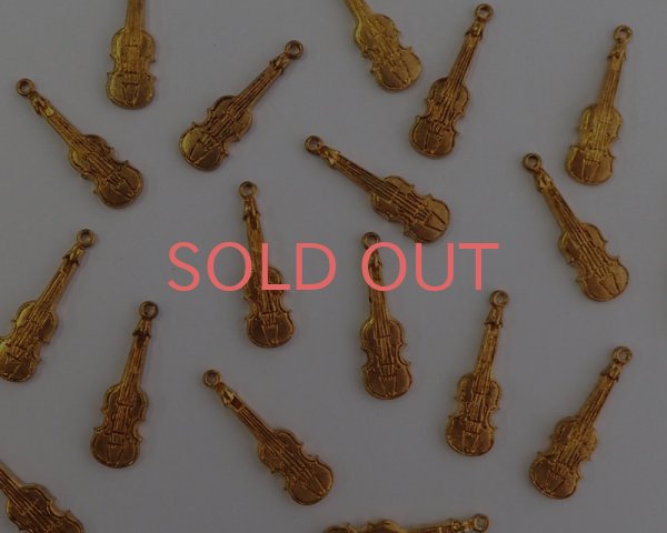 画像2: デッドストック/USA/ブラスチャーム/ヴァイオリン（1個） (2)