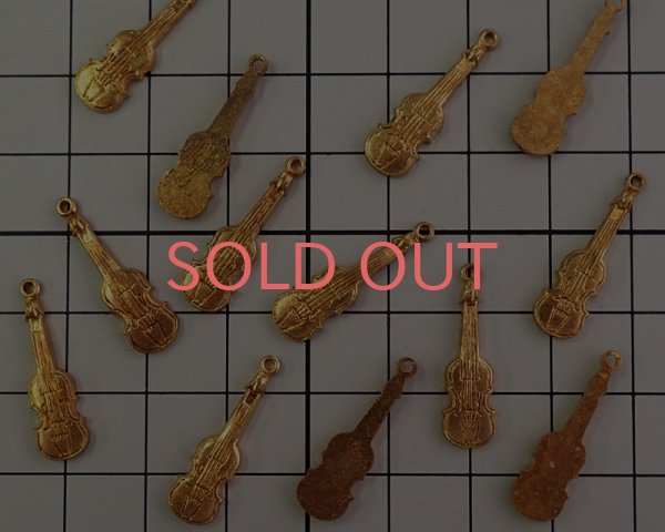 画像3: デッドストック/USA/ブラスチャーム/ヴァイオリン（1個） (3)