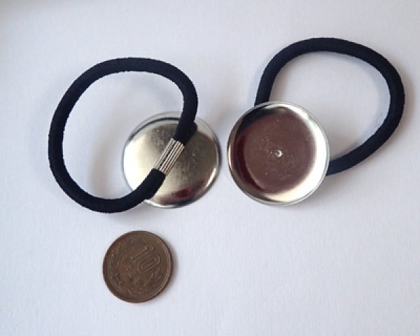 画像2: お皿付きヘアゴム/ブラウン/35mm(1個) (2)