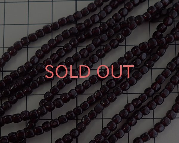 画像2: チェコガラスビーズ/ガーネット/キューブ/4mm(45個) (2)