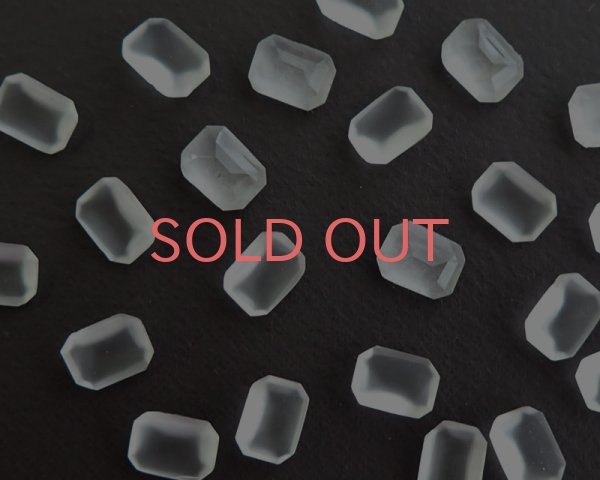 画像2: ヴィンテージ/ドイツ/ガラス/フロストクリスタル/オクタゴン/8×6mm（2個） (2)