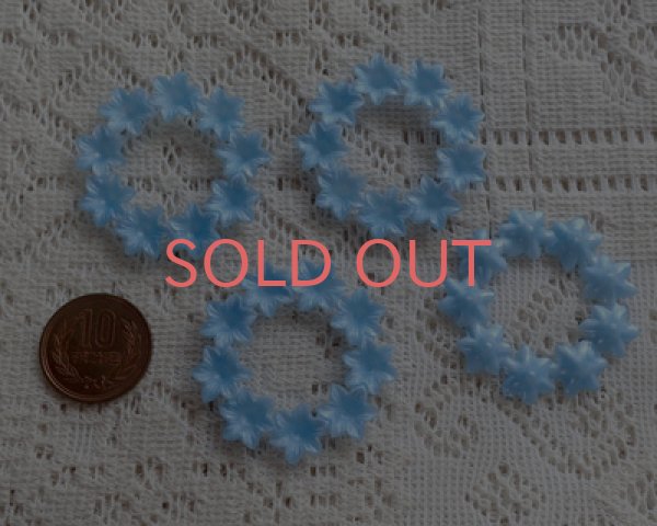 画像2: ヴィンテージ/プラスティック/ドイツ/パールフラワーリース/43mm/ブルー(2個) (2)