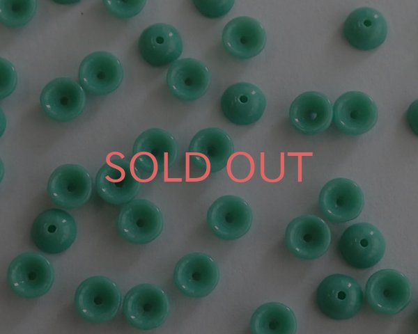 画像2: チェコガラスビーズ/ティーカップ/オペークターコイズ/約4×2mm(45個) (2)