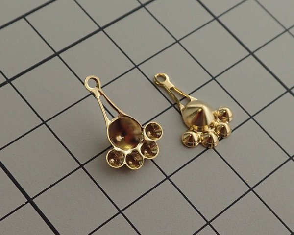 画像3: ブラス/マルチセッティング/017/ゴールドメッキ/17×11mm(1個) (3)