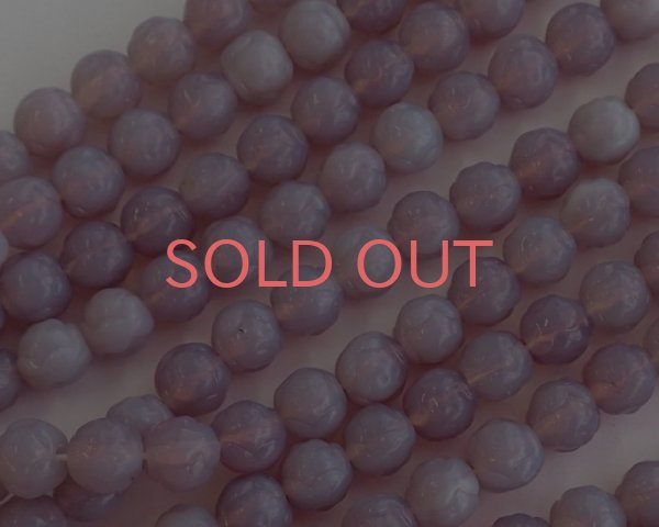 画像1: チェコガラスビーズ/ローズラウンド/パープルオパール/6mm(10個) (1)