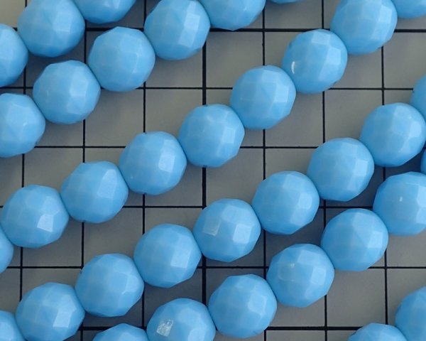画像2: チェコガラスビーズ/ファイアポリッシュ/10mm/オペークライトブルー(4個) (2)