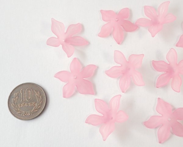 画像2: ヴィンテージ/ドイツ/プラスチック/フラワー111/フロストピンク(5個) (2)