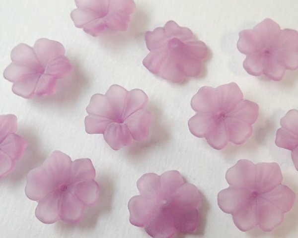 画像2: ヴィンテージ/ドイツ/プラスチック/フラワー200/フロストパープル(2個) (2)