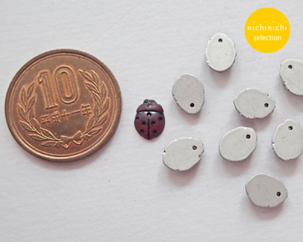 画像2: ns075/ヴィンテージ/ドイツ/ソウオンガラス/レディバグ(10個) (2)