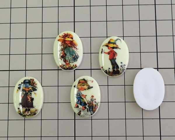 画像2: ヴィンテージ/ドイツ/プラスチックカボション/ホリーホビー/バード/25×18mm(1個) (2)