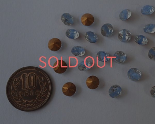 画像2: ヴィンテージ/ドイツ/ガラス/クリア×ベビーブルー/35ss(4個) (2)