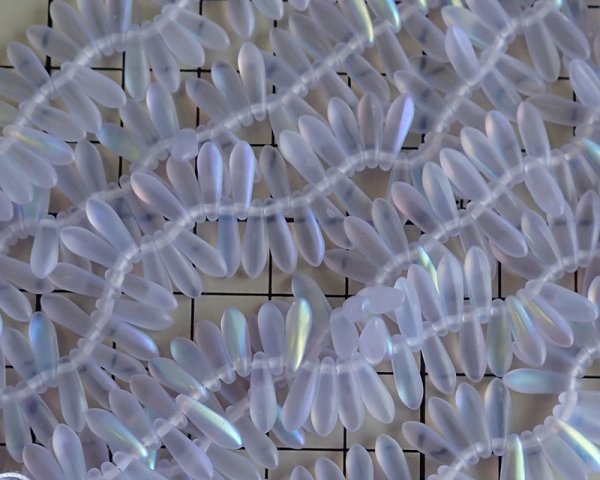 画像2: チェコガラスビーズ/ダガー/マットアレキサンドライト/オーロラ/3×10mm(20個) (2)
