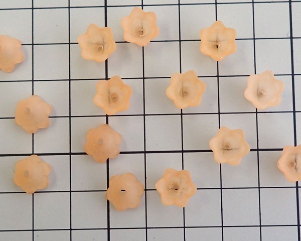 画像3: ヴィンテージ/ドイツ/ルーサイト/カップフラワー/フロストオレンジ（2個） (3)