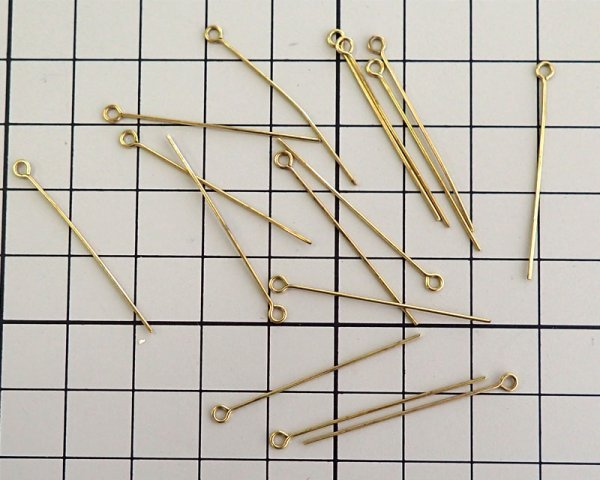 画像2: メッキなし真鍮/9ピン/約30mm/線径0.6mm(20本) (2)