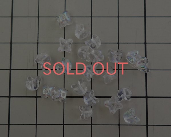 画像2: チェコガラスビーズ/ミニフラワー/クリスタルオーロラ（20個） (2)