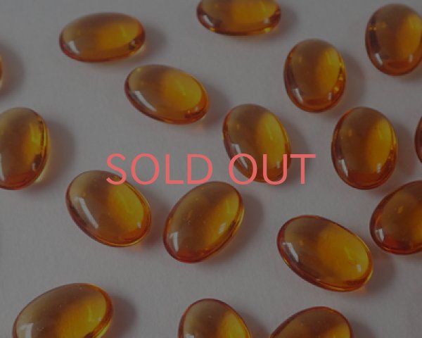 画像1: ヴィンテージ/ドイツ/ガラス/トパーズ/オーバル/14×10mm(1個) (1)