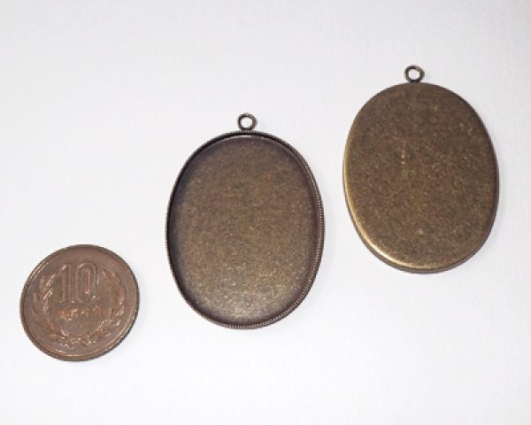 画像3: セッティング/ブラス/オーバル/シルバー/約40×30mm(1個) (3)