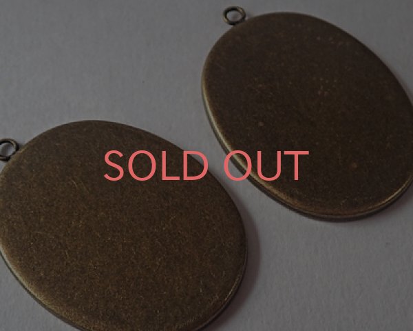 画像2: セッティング/ブラス/オーバル/ゴールド/約40×30mm(1個) (2)