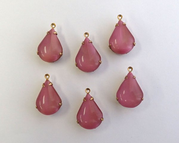 画像2: セット済/ヴィンテージガラス/ローズムーン(1個) (2)