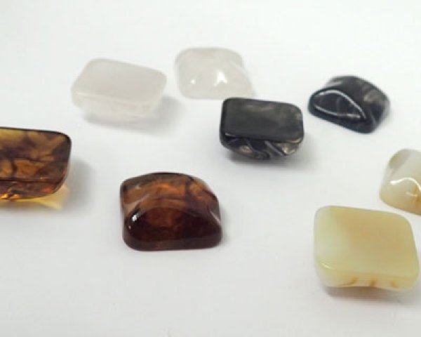 画像3: アクリルカボション/ウエーブスクエア/ホワイトマーブル(2個) (3)