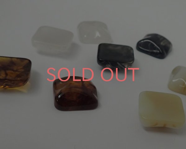 画像3: アクリルカボション/ウエーブスクエア/ブラックマーブル(2個) (3)