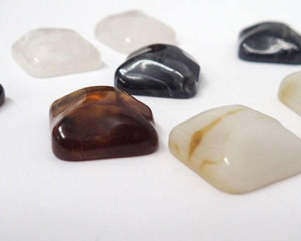 画像4: アクリルカボション/ウエーブスクエア/ホワイトマーブル(2個) (4)