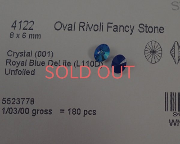 画像2: オーストリア製クリスタルガラス/#4122/クリスタルディライト/ロイヤルブルー/8×6mm(2個) (2)