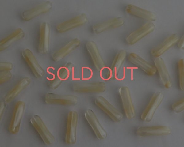 画像2: ヴィンテージ/ドイツ/ガラス/バロックスティック/ミルクティ/約17×5mm（2個） (2)