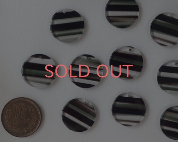 画像2: アクリルラウンドドロップ/ブラウンボーダー/グリーン系(4個) (2)