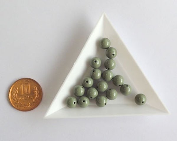 画像2: 日本製/アクリル塗装/ラウンド/苔色/約8mm(2個） (2)