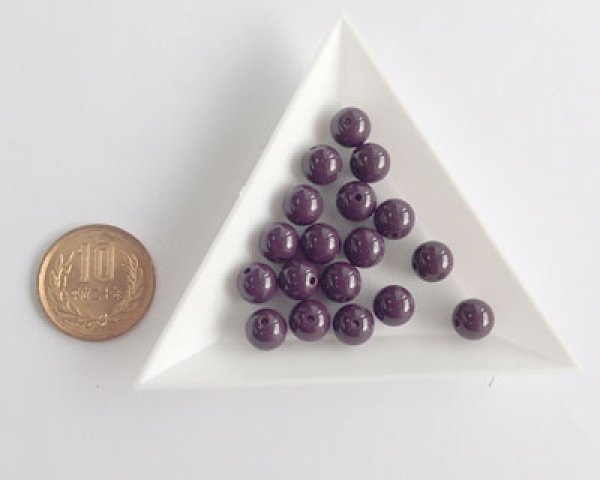 画像2: 日本製/アクリル塗装/ラウンド/茄子紺/約8mm(2個） (2)