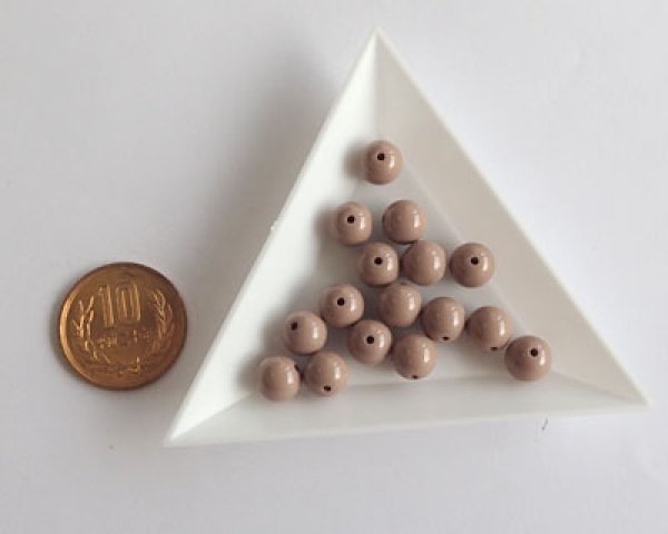 画像2: 日本製/アクリル塗装/ラウンド/赤茶/約8mm(2個） (2)