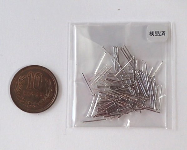 画像2: Tピン12mm/本ロジウムメッキ(約100本) (2)