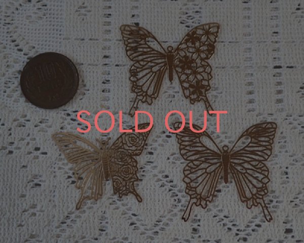 画像3: 銅製透かしパーツ/蝶/薔薇(2枚) (3)