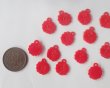 画像2: ヴィンテージ/ドイツ/プラスチック/フラワーチャーム/レッド(4個) (2)