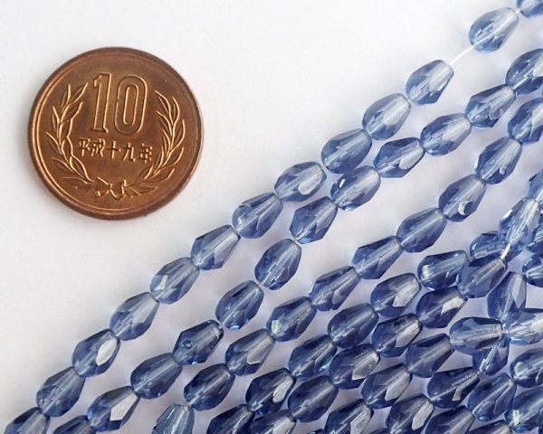 画像2: チェコガラスビーズ/ファイアポリッシュドロップ/モンタナ(6個) (2)