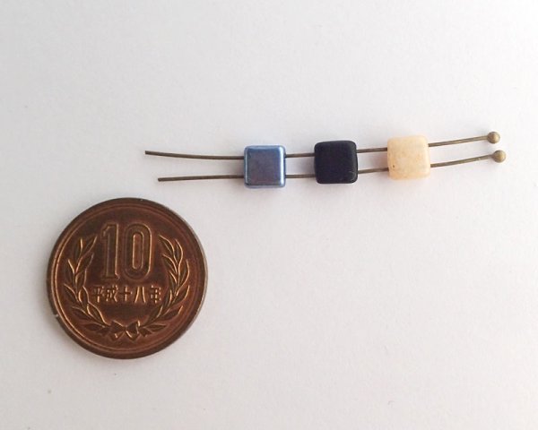 画像3: チェコガラスビーズ/2ホールタイル/レモンイエロー(10個） (3)