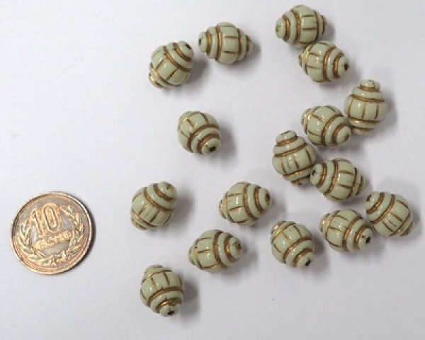 画像2: アクリルビーズ/ホワイトゴールド/約16×12mm(6個) (2)