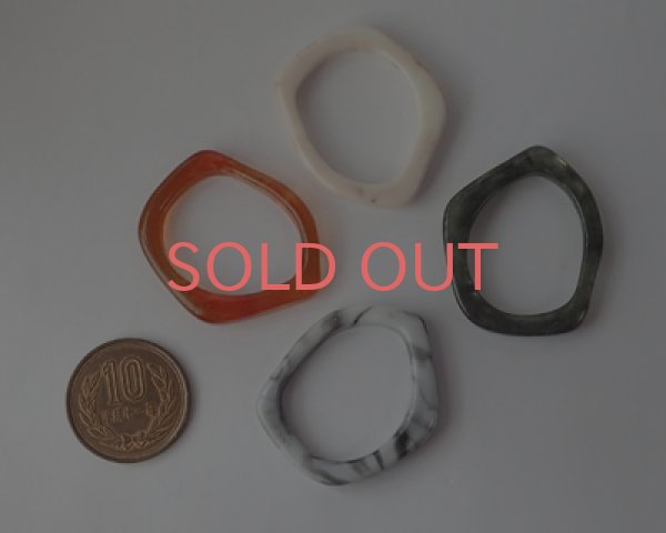 画像2: アクリル/バロックフープ/ブラウンマーブル(4個) (2)