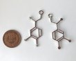 画像2: 化学構造式メタルパーツ/シルバー/ノルアドレナリン(1個) (2)