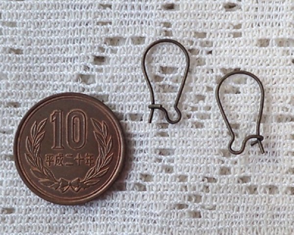 画像2: ブラス/ピアス/キドニーワイヤー/金古美(10ペア) (2)