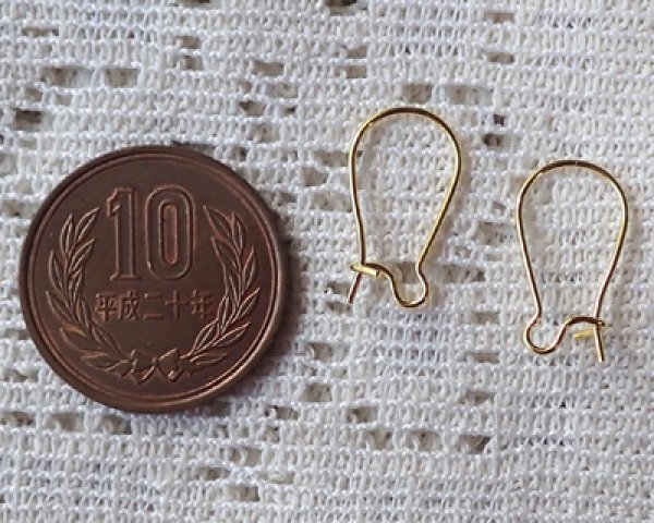 画像2: ブラス/ピアス/キドニーワイヤー/ゴールド(10ペア) (2)