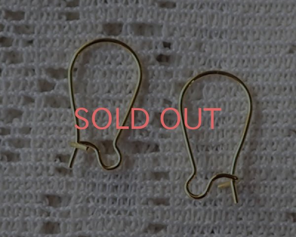 画像1: ブラス/ピアス/キドニーワイヤー/ゴールド（10ペア） (1)