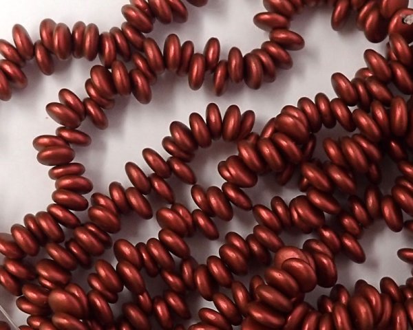 画像2: チェコガラスビーズ/パフラウンドドロップ/6mm/メタリックレッド(10個) (2)