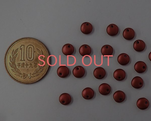 画像3: チェコガラスビーズ/パフラウンドドロップ/6mm/メタリックレッド（10個） (3)