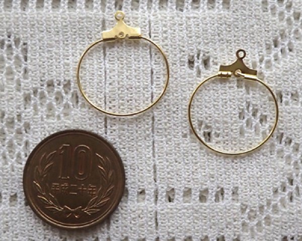 画像2: ワイヤーフープ/約20mm/ゴールド(6個) (2)